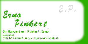 erno pinkert business card